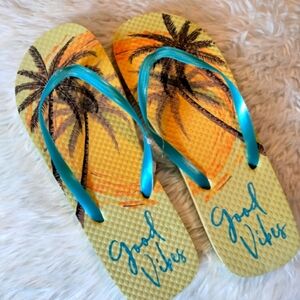 5 for $10 🥳 Tropical Hawaiian sunset flip flop Sandals